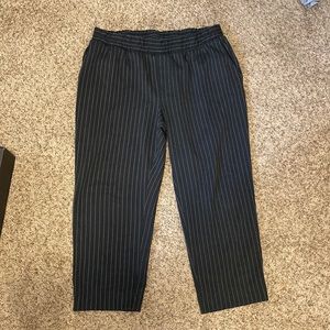 A New Day Pull On Stretch Band Straight Leg Pinstriped Ankle Pant